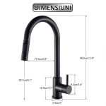 Baterie pentru chiuveta tip lebada NEXTLY, rotire la 360°, cap extensibil si retractabil, 2 tipuri de jet - normal si tip ploaie, 1-12 negru mat - imagine 10