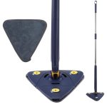 Mop multifunctional NEXTLY pentru suprafete uscate si ude, cap triunghiular rotativ 360°, stergator pentru geamuri, podele, pereti, mobila, laveta microfibre, maner telescopic, ajustabil, 5 lavete inc - imagine 2