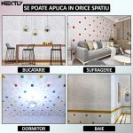 Set 20 x tapet autoadeziv 3D NEXTLY, pentru perete sau tavan, waterproof, ajustabil, adeziv puternic, usor de montat, suprafata acoperire 10.6 mp, 70x77 cm, design modern, multicolor, cod 94 - imagine 6