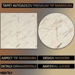 Set 40 x tapet autoadeziv imitatie marmura NEXTLY, waterproof, ajustabil, adeziv puternic, usor de montat, suprafata acoperire 14.4 mp, 60x60 cm, 2mm grosime 250-26 - imagine 2