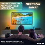 Banda LED RGBIC cu camera video 1080p pentru TV, NEXTLY, control prin aplicatie Tuya Smart, sincronizare video si audio, moduri multiple, LED 5050, senzor de culoare, timer, compatibila cu TV 55-65 inch(138- 165cm) - imagine 9