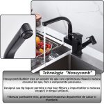 Baterie de chiuveta 2 in 1 NEXTLY, cap principal rotativ la 360° cu aerator tip fagure si duza extractibila flexibila, 2 moduri de jet - normal si tip pulverizare, 1-9 negru mat - imagine 5
