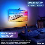 Banda LED RGBIC cu camera video 1080p pentru TV, NEXTLY, control prin aplicatie Tuya Smart, sincronizare video si audio, moduri multiple, LED 5050, senzor de culoare, timer, compatibila cu TV 55-65 inch(138- 165cm) - imagine 4