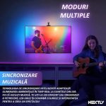 Banda LED RGBIC cu camera video 1080p pentru TV, NEXTLY, control prin aplicatie Tuya Smart, sincronizare video si audio, moduri multiple, LED 5050, senzor de culoare, timer, compatibila cu TV 55-65 inch(138- 165cm) - imagine 3