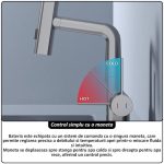 Baterie pentru chiuveta NEXTLY, pentru bucatarie si baie, cap extensibil si retractabil, 3 moduri de jet - aerat/sub presiune/tip cascada, afisaj LED cu iluminare temperatura, rotire la 360°, ajustabil pe inaltime, gri metalizat inchis - imagine 9
