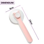 Perie pentru curatarea si indepartarea parului de pisica/caine NEXTLY, buton auto-curatare, maner confortabil, peri flexibili si inclinati la 150°m alb-roz - imagine 6