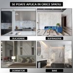 Set 24 x placi din PVC autoadezive pentru podea/perete NEXTLY, reutilizabile, waterproof, ajustabile, adeziv puternic, usor de montat, suprafata acoperire 5 mp, 45.6 x 45.6 cm, 1.5 mm grosime ALM-2-9 - imagine 5