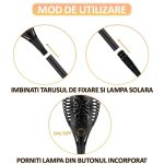 Set 2 x lampa solara de exterior tip torta cu efect de flacara NEXTLY, decorativa, senzor de lumina, waterproof, 76cm, negru - imagine 6