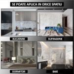 Set 40 x tapet autoadeziv imitatie marmura NEXTLY, waterproof, ajustabil, adeziv puternic, usor de montat, suprafata acoperire 7.2 mp, 30x60 cm, 2mm grosime P8812 - imagine 6