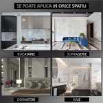Set 20 x tapet autoadeziv imitatie marmura NEXTLY, waterproof, ajustabil, adeziv puternic, usor de montat, suprafata acoperire 3.6 mp, 30x60 cm, 2mm grosime PZ6601 - imagine 6