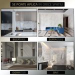 Set 24 x placi din PVC autoadezive pentru podea/perete NEXTLY, reutilizabile, waterproof, ajustabile, adeziv puternic, usor de montat, suprafata acoperire 5 mp, 45.6 x 45.6 cm, 1.5 mm grosime ALM-2-3 - imagine 5