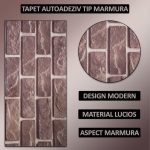 Set 20 x tapet autoadeziv imitatie marmura NEXTLY, waterproof, ajustabil, adeziv puternic, usor de montat, suprafata acoperire 3.6 mp, 30x60 cm, 2mm grosime PZ6603 - imagine 2
