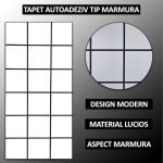 Set 20 x tapet autoadeziv imitatie marmura NEXTLY, waterproof, ajustabil, adeziv puternic, usor de montat, suprafata acoperire 3.6 mp, 30x60 cm, 2mm grosime P88101 - imagine 2