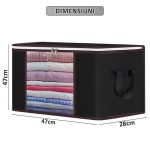 Set 3 x Organizator pentru haine, perne, pilote, jucarii si alte accesorii NEXTLY, geanta depozitare pliabila, fereastra de vizualizare, material respirabil, capacitate mare, inchidere cu fermoar dublu, 47x47x28cm S, negru - imagine 7