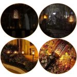 Set 2 x lampa solara de exterior tip torta cu efect de flacara NEXTLY, decorativa, senzor de lumina, waterproof, 76cm, negru - imagine 9