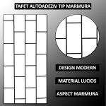Set 30 x tapet autoadeziv imitatie marmura NEXTLY, waterproof, ajustabil, adeziv puternic, usor de montat, suprafata acoperire 5.4 mp, 30x60 cm, 2mm grosime P88103 - imagine 2