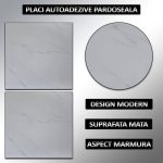 Set 24 x placi din PVC autoadezive pentru podea/perete NEXTLY, reutilizabile, waterproof, ajustabile, adeziv puternic, usor de montat, suprafata acoperire 5 mp, 45.6 x 45.6 cm, 1.5 mm grosime ALM-2-9 - imagine 2