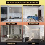 Set 10 x tapet autoadeziv imitatie marmura NEXTLY, waterproof, ajustabil, adeziv puternic, usor de montat, suprafata acoperire 3.6 mp, 60x60 cm, 2mm grosime 116-13n - imagine 5