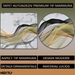 Set 20 x tapet autoadeziv imitatie marmura NEXTLY, waterproof, ajustabil, adeziv puternic, usor de montat, suprafata acoperire 7.2 mp, 60x60 cm, 2mm grosime 116-13v - imagine 2