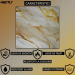 Set 10 x tapet autoadeziv imitatie marmura NEXTLY, waterproof, ajustabil, adeziv puternic, usor de montat, suprafata acoperire 3.6 mp, 60x60 cm, 2mm grosime 116-13g - imagine 3