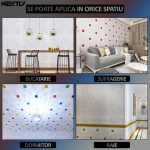 Set 10 x tapet autoadeziv 3D NEXTLY, pentru perete sau tavan, waterproof, ajustabil, adeziv puternic, usor de montat, suprafata acoperire 5.3 mp, 70x77 cm, design modern, multicolor, cod 99 - imagine 5