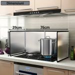 Protectie anti-stropire pentru aragaz si chiuveta NEXTLY, placa pliabila cu 4 panouri din otel inoxidabil, rezistenta la temperaturi ridicate, curatare usoara, 134x30 cm, argintiu - imagine 8