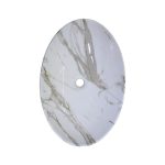 Lavoar ceramic cu montaj pe blat, NEXTLY, ceramica sanitara, design tip marmura, finisaje premium, lucios, design modern, 56x38.5x15 cm, alb cu insertii aurii - imagine 9