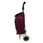 Carucior cumparaturi NEXTLY pentru piata, structura metalica, material rezistent, impermeabil, detasabil, lavabil, 2 roti, usor, 37l, 91x30cm, visiniu - imagine 3