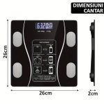 Cantar electronic inteligent cu aplicatie NEXTLY, smart, corporal, afisaj digital iluminat, indicator KG/LB/nivel baterie/temperatura, 17 masuratori corporale, conectivitate bluetooth, design slim, greutate maxima 180kg, baterii incluse, alb - imagine 11
