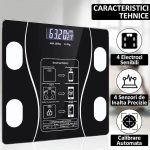 Cantar electronic inteligent cu aplicatie NEXTLY, smart, corporal, afisaj digital iluminat, indicator KG/LB/nivel baterie/temperatura, 17 masuratori corporale, conectivitate bluetooth, design slim, greutate maxima 180kg, baterii incluse, alb - imagine 8