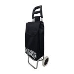 Carucior cumparaturi NEXTLY pentru piata, structura metalica, material rezistent, impermeabil, detasabil, lavabil, 2 roti, usor, 37l, 91x30cm, negru