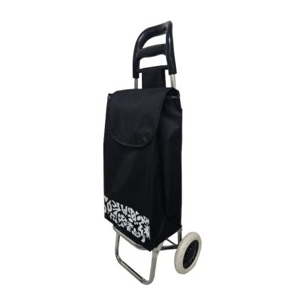 Carucior cumparaturi NEXTLY pentru piata, structura metalica, material rezistent, impermeabil, detasabil, lavabil, 2 roti, usor, 37l, 91x30cm, negru