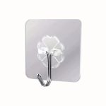 Cuier cu adeziv NEXTLY, multifunctional, lipire pe diverse suprafete, adeziv puternic, waterproof, suport cu carlig rotativ 180° din otel inoxidabil, PVC, 5.5x5.5cm, transparent