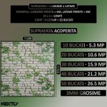 Set 10 x tapet autoadeziv 3D NEXTLY, pentru perete sau tavan, waterproof, ajustabil, adeziv puternic, usor de montat, suprafata acoperire 5.3 mp, 70x77 cm, design modern, crem-verde, cod J7446-5 - imagine 6