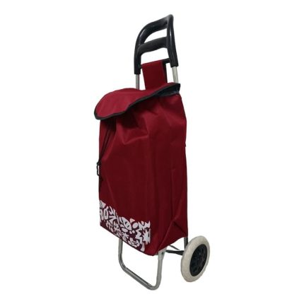 Carucior cumparaturi NEXTLY pentru piata, structura metalica, material rezistent, impermeabil, detasabil, lavabil, 2 roti, usor, 37l, 91x30cm, rosu