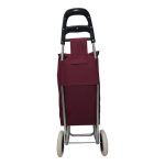 Carucior cumparaturi NEXTLY pentru piata, structura metalica, material rezistent, impermeabil, detasabil, lavabil, 2 roti, usor, 37l, 91x30cm, visiniu - imagine 4