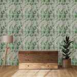 Set 40 x tapet autoadeziv 3D NEXTLY, pentru perete sau tavan, waterproof, ajustabil, adeziv puternic, usor de montat, suprafata acoperire 21.2 mp, 70x77 cm, design modern, crem-verde, cod J7446-5 - imagine 8