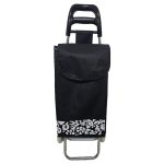 Carucior cumparaturi NEXTLY pentru piata, structura metalica, material rezistent, impermeabil, detasabil, lavabil, 2 roti, usor, 37l, 91x30cm, negru - imagine 2