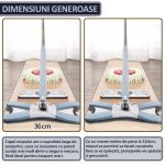 Set mop multifunctional cu 6 lavete NEXTLY pentru suprafete uscate si umede, cap rotativ 360° si pliabil 180°, stergator pentru geamuri, podele, pereti, mobila, laveta microfibra lavabila si detasabila, maner 110cm, albastru deschis - imagine 9