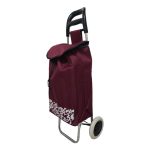 Carucior cumparaturi NEXTLY pentru piata, structura metalica, material rezistent, impermeabil, detasabil, lavabil, 2 roti, usor, 37l, 91x30cm, visiniu