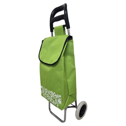 Carucior cumparaturi NEXTLY pentru piata, structura metalica, material rezistent, impermeabil, detasabil, lavabil, 2 roti, usor, 37l, 91x30cm, verde