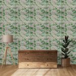 Set 10 x tapet autoadeziv 3D NEXTLY, pentru perete sau tavan, waterproof, ajustabil, adeziv puternic, usor de montat, suprafata acoperire 5.3 mp, 70x77 cm, design modern, crem-verde, cod J7446-5 - imagine 7