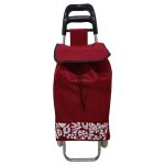 Carucior cumparaturi NEXTLY pentru piata, structura metalica, material rezistent, impermeabil, detasabil, lavabil, 2 roti, usor, 37l, 91x30cm, rosu - imagine 2
