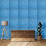 Set 40 x tapet autoadeziv 3D NEXTLY, pentru perete sau tavan, waterproof, ajustabil, adeziv puternic, usor de montat, suprafata acoperire 21.2 mp, 70x77 cm, design modern, albastru stelute, cod 53 - imagine 7