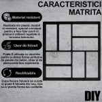 Matrita pavaj din beton NEXTLY, forma reutilizabila pentru turnat ciment pentru gradina/alei/trotuare, plastic durabil, 39x39x3.8cm, 21-8 negru - imagine 3