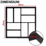 Matrita pavaj din beton NEXTLY, forma reutilizabila pentru turnat ciment pentru gradina/alei/trotuare, plastic durabil, 39x39x3.8cm, 21-8 negru - imagine 6