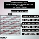 Set 40 x tapet autoadeziv 3D NEXTLY, pentru perete sau tavan, waterproof, ajustabil, suprafata acoperire 21.2 mp, 70x77 cm, design modern, multicolor, cod 94 - imagine 6