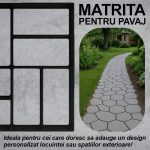 Matrita pavaj din beton NEXTLY, forma reutilizabila pentru turnat ciment pentru gradina/alei/trotuare, plastic durabil, 39x39x3.8cm, 21-8 negru - imagine 2