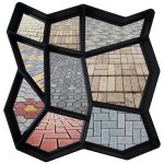 Matrita pavaj din beton NEXTLY, forma reutilizabila pentru turnat ciment pentru gradina/alei/trotuare, plastic durabil, 36x34x3.5cm, 6-14 negru - imagine 5