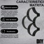 Matrita pavaj din beton NEXTLY, forma reutilizabila pentru turnat ciment pentru gradina/alei/trotuare, plastic durabil, 52x35x4cm, 21-14 negru - imagine 3
